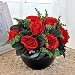 Produktbild DSAAA Kunstblumen Rosen Schwarz Keramik Vase Set Wohnzimmer Dekoration Blumen,Rot