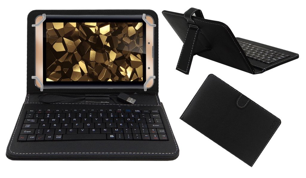 Acm USB Keyboard Case Compatible with Iball Slide Snap 4g2 Tablet Cover Stand Study Gaming Direct Plug & Play - Black
