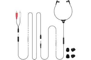 SIMOLIO Cuffie per TV con controllo del volume, auricolare TV con cavo lungo (4,9' cavo audio più 10' cavo esteso), auricolare TV/PC/Tablet cablato (SM-901TV)