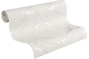 A.S. CRÉATION Livingwalls 554338 - Carta da parati in TNT, stile neobarocco, colore: Bianco