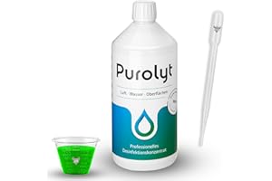 ‎ELITE BBQ Purolyt Desinfektionskonzentrat 1L mit Pipette und Messbecher – Effektive, chemiefreie Desinfektion für Luft, Wasser und Oberflächen