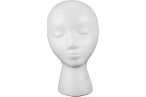 Clickinline Foam Mannequin Wig Display Hat Cap Wig Holder White Foam
