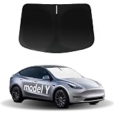 INSAUTO 2020-2024 Tesla Model Y i&ccedil;in &Ouml;n Cam G&uuml;neşliği - Katlanır &Ouml;n Cam G&uuml;neşlik - UV Işınlarını Engeller ve Arabayı Serin Tu