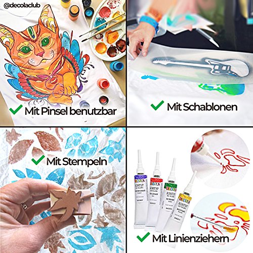 Acryl Textilfarbe Hochwertig – Zur Auswahl: 6 oder 12 Farben je 20 ml – Stofffarben waschfest – Nevskaya Palitra (12er Set) - 5