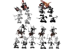 Fycooler Średniowieczne Rycerze - Zestaw do Zabawy z Koniem Wojennym, 45 Szt. Antyczne Wojskowe Figurki Kolekcjonerskie dla Dzieci i Chłopców