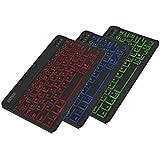 Arteck Universal Backlit 7-Colors & Adjustable Brightness Ultra Light Slim Portable Wireless Bluetooth 3.0 Keyboard for iOS i