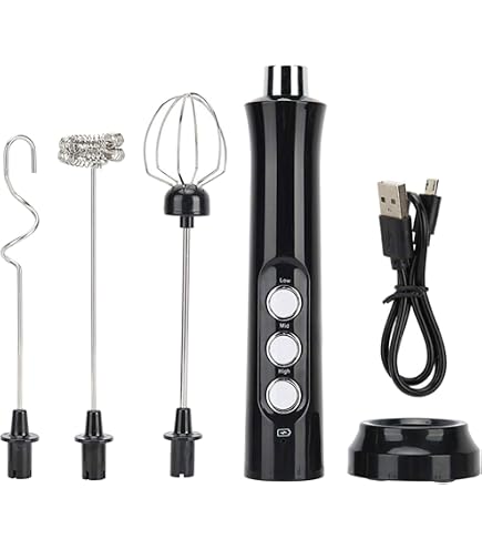 Mousseur à Laitmini fouet electrique avec Dual Fouet Tête Spirale en