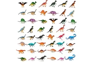 DAGORD 48 Pièces Figurines de Dinosaures en Plastique - 24 Styles Mini Créatures Préhistoriques - Jouets pour Enfant, Décorations Fête, Cadeaux d'Anniversaire