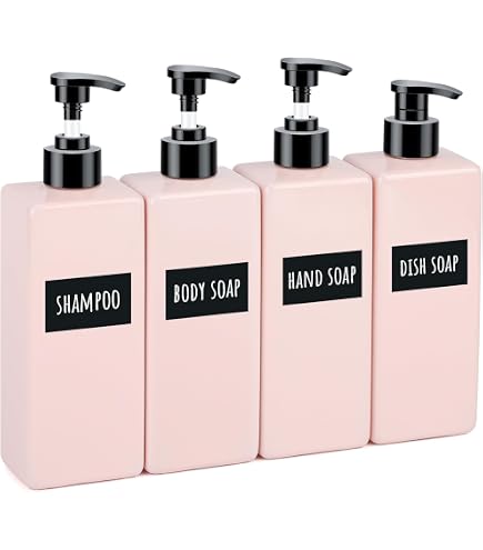 Flacons Voyage 100ml Avec Pompe - Lot De 4 Rechargeable Pour Shampoing, Gel Douche