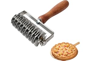 Hachera Rullo Tagliapasta, Tagliapasta a Griglia, Taglierina a Rullo per Impasto, Rullo per Pasticceria e Reticolo, Rullo Losanghe Pizza Biscotti Strumento per Tagliare Pasta, Base Pizza, Cottura