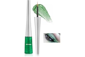 Boobeen Bunter Glitzer Eyeliner Flüssiger Schimmer Eyeliner Wasserfester Metallischer Eyeliner Wischfest Geeignet für Frauen, 1 St. (02#)