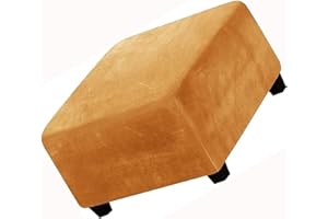 SPEESY Velluto Fodera per Poggiapiedi Quadrata 60x60/40 x 40 ，Copri ottomano per Pouf Elastico Elastico Grande Fodere per Piedi con Fondo Navy Blue (Color : *12, Size : Medium 60-76cm)
