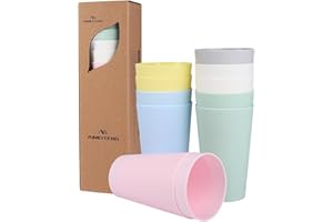 AiMeiteng bicchieri plastica, bicchieri plastica rigida lavabili, Set da 11, Bicchieri Infrangibili Bicchieri di Cola Lavabili in Lavastoviglie Senza BPA per Adulti e Bambini,300 ml(11 pezzi)