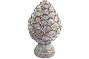 MATCHES21 HOME & HOBBY matches21 Support de cône Figure décorative cône de pin décoration de Jardin Sculpture Ciment Figure de Jardin Gris 1 pcs 13x21 cm