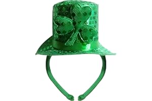 Metaparty Shamrock Party Headwear,Clover Green Hat,Green Lucky Irish Hairband,Green Clover Hair Bands,Green Clover Hat Hair Bands,Green Hair Bands Green Photo Props Bring Luck Hair Bands