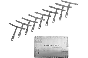 Musiin Professional Guitar & Bass Luthier Tool Set - 10-Piece Precision Setup Kit with Stainless Steel Understring Radius Gauges & Dual-Sided Action Gauge Ruler for Perfect Instrument Playability