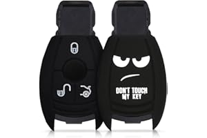 kwmobile Coque clé de Voiture Compatible avec Mercedes Benz 3-Bouton Accessoire clé Voiture - Protection étui Souple en Silicone - Blanc-Noir