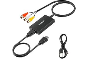 DAWRIS Adapter RCA na HDMI 1080P, AV na HDMI z Kablem do PS2/PS3/Xbox/SNES/N64/STB/VHS/VCR, Nagrywarka Wideo DVD, Obsługuje PAL/NTSC