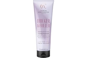 Charles Worthington Thicker and Fuller Densifying Conditioner, Hair Thickening Conditioner for Fine Hair, Hair Thickening Products for Women and Men, Salon Hair Repair, 250 ml