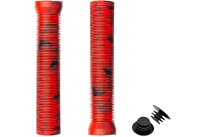 ABINCHAOBANG Bike Handlebar Grips, Scooter Grips, Non-Slip Rubber Bicycle Handle Protector with Plastic End Caps for MTB/BMX Mountain Bike