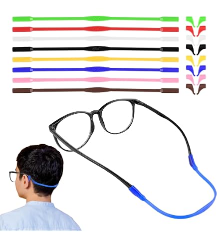 12er-Set Silikon Brillenbänder – Rutschfeste, Elastische Sport-Brillenhalter Für Kinder & Erwachsene, 12 Farben, Passend Für Brillenbügel Von 8-16 Mm