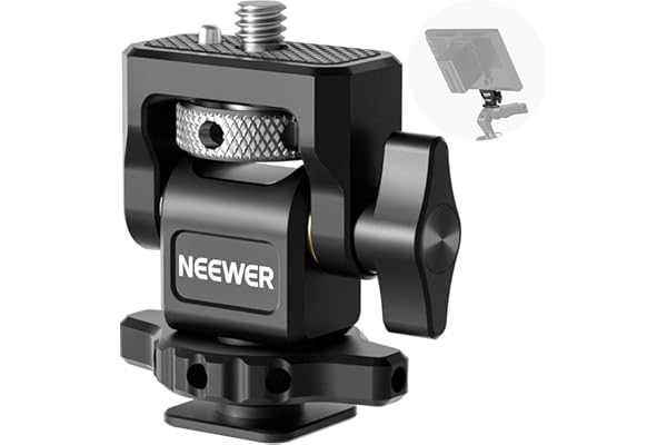 NEEWER Field Monitor Holder with Cold Shoe Mount, Anti Twist 1/4" Screw for 5" & 7" Monitor Compatible with Atomos Ninja V, 360 ° Swivel & Adjustable 180 ° Tilt Damping, Compatible with SmallRig, MA006