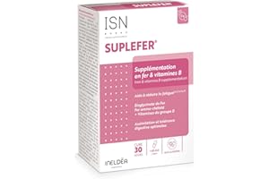 ISN - Suplefer® - Aide à réduire la fatigue - Riche en Fer et Vitamines du groupe B - Fer microencapsulé plus biodisponible - Cure 30 jours