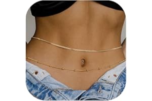 YANCHUN Gold Belly Chain Waist Chain for Women Silver Body Chain Dainty Waist Chain Jewelry Women Multi-Layer Belly Chain Sexy Body Chain Jewelry
