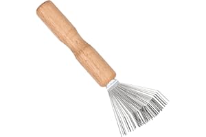 RUOXIXI 1 Pezzi Spazzole per Capelli Strumento Pettine di Pulizia Rastrello con Manico in Legno, Strumento, Pulizia dei Capelli per Capelli e la Pulizia di Spazzole da Barba, Strumento Artigianale