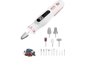 Maniküre Pediküre Set Kabellos, Heartyfly Nagelpflegeset elektrisch & Pediküre Set Fußpflege elektrisch, 10 Stufen einstellbar 15 Bits für schöne Hände und Füße, mit LED Licht LCD Anzeige