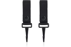 Goktvai 2 Clips Sujetadores Cinturón Reforzados, Pasadores Cinturón Nylon Botón a Presión Soportes Resistentes Accesorios Policía y Seguridad para Llaves Objetos Pequeños (Negro)