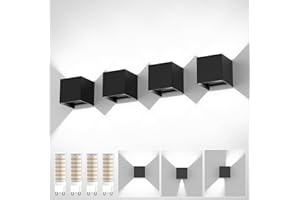 KITTVEGI 4 Pezzi Applique Da Parete Interno Con Lampadina Led G9 Sostituibile, Applique Da Parete Esterno Moderno 9w 6000k Bianco Brillante, Lampade Da Parete Ip65 Impermeabile Angolo Del Fascio Regolabile