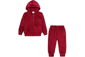 HUTTAM Ensemble Survetement Enfant Garcon 1-8 Ans Sport Velours Hiver Sweats à Capuche garçon Manche Longue Veste Manteau Fille zippée avec Poches Pantalon Jogging Mode Decontracte