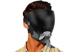 Marikito Casco de máscara Cyberpunk para adultos, máscaras futuristas Techwear, Halloween, vacaciones, fiesta, cosplay, accesorios de disfraz, negro, lente antivaho
