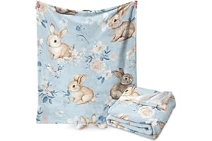 FYDZBSL Rabbit Blanket Super Soft Cozy Fleece Throw Cute Rabbit Themed Design Printed Throw Blankets for Kids, Chair Sofa, Warm Soft Cozy Blanket 40"x60"