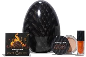 REVOLUTION BEAUTY LONDON Revolution Beauty, House of Dragon x Revolution Dragon Glow Gift Set, Holiday Makeup Set with Eyeshadow Palette, Lip Oil & Highlighter Balm, Vegan & Cruelty-Free