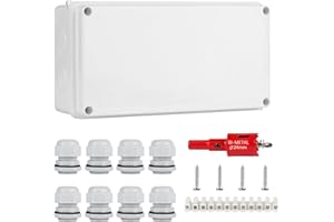 DAMORON Abzweigdose IP65 Wasserdicht, Verteilerdose Aufputz, Ø12-15 mm, ABS Groß, Unterputz für Feuchträume | Boden, Weiß (200x100x70mm)