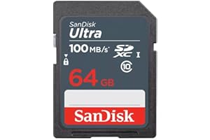 SanDisk Ultra 64GB SDXC Memory Card, up to 100MB/s, Class 10, Black/Grey