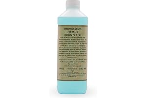 Comptoir d'Art - Brunisseur Métaux (0805) - Cuivre - Bronze - Laiton - Zinc - Nécessite Neutralisant (0804) pour application sur Métaux Ferreux (Brun Clair, 500mL)