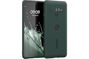 kwmobile Carcasa para Xiaomi Black Shark 4/4 Pro Funda - Ultrafina de TPU y Silicona con Bordes elevados anticaídas - Verde Musgo