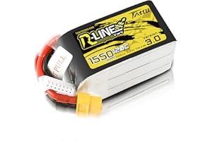 Tattu 6S Batería LiPo 1550 mAh 22,2 V 120 C 6S RLine Series Lipo Battery con conector XT60 para helicóptero FPV Racing Quadcopters