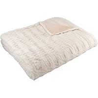 Amazon Basics - Manta arrullo ligera de piel sintética, 150 x 200 cm, marfil