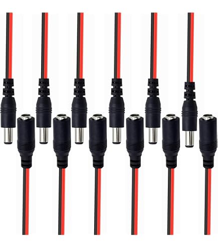 10x DC-Verlängerungskabel Pigtail – 5,5 X 2,1 Mm Stecker/Buchse, 26 Cm, 20 AWG