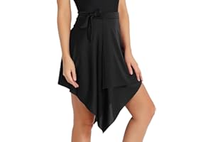 Choomomo Womens Latin Salsa Tango Dance Skirt Dress Asymmetrical Skate Wrap Scarf Skirts Dancewear