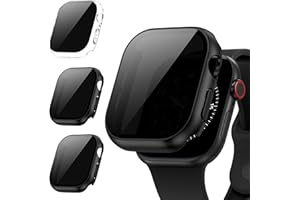 Kamita [3 sztuki] Etui ochronne do Apple Watch Series 11/Series 10 46 mm, twarde etui z poliwęglanu z osłoną ekranu ze szkła hartowanego Anti-Spy, pokrowiec ochronny do iWatch11/iWatch10