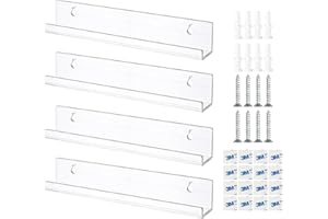 CHEVVY 4Pz Supporto da Parete per Mensola in Vinile Scaffale per Dischi Vinile Trasparente per Album in Acrilico Porta Vinile da Parete per Dischi Foto e Altro Ancora