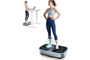 EvoSpark Vibration Plate, Vibration Plate Exercise Machine with 9 LED Light Effects, 2 in 1 Brushless Motors Vibration Platform for Lymphatic Drainage & Weight Loss, Vibrate Fitness Platform