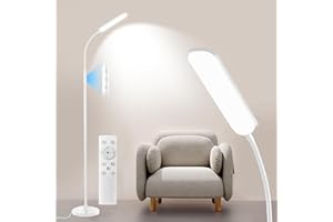 YIKUNENG Lampadaire sur pied Salon Dimmable, 1800 Lumens Lampe de Sol LED 2700K à 6500K Températures de Couleur avec Télécommande et Contrôle Tactile et 1H Minuterie, Lampadaire Haut pour Salon Chambre Bureau