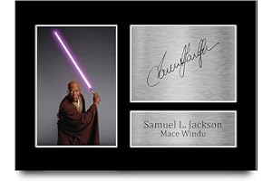 HWC Trading Samuel L. Jackson A4 Ungerahmt Signiert Gedruckt Autogramme Bild Druck-Fotoanzeige Geschenk Für Star Wars Mace Windu Filmfans