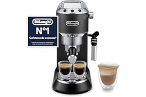 De'Longhi Dedica - Cafetera de Bomba de Acero Inoxidable para Café Molido o Monodosis, Cafetera para Espresso y Cappuccino, Depósito de 1.3 Litros, Sistema Anti-goteo, EC685.BK, Negro